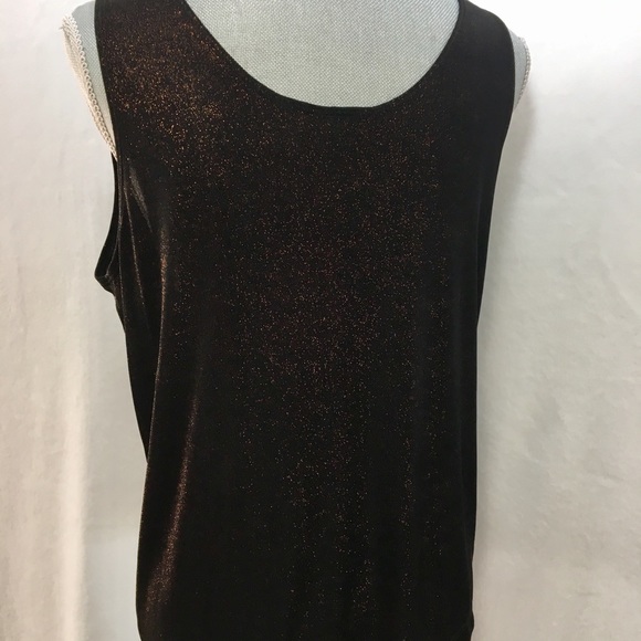CHICO’S TRAVELERS Black/Bronze Sleeveless Knit Top - Picture 3 of 5